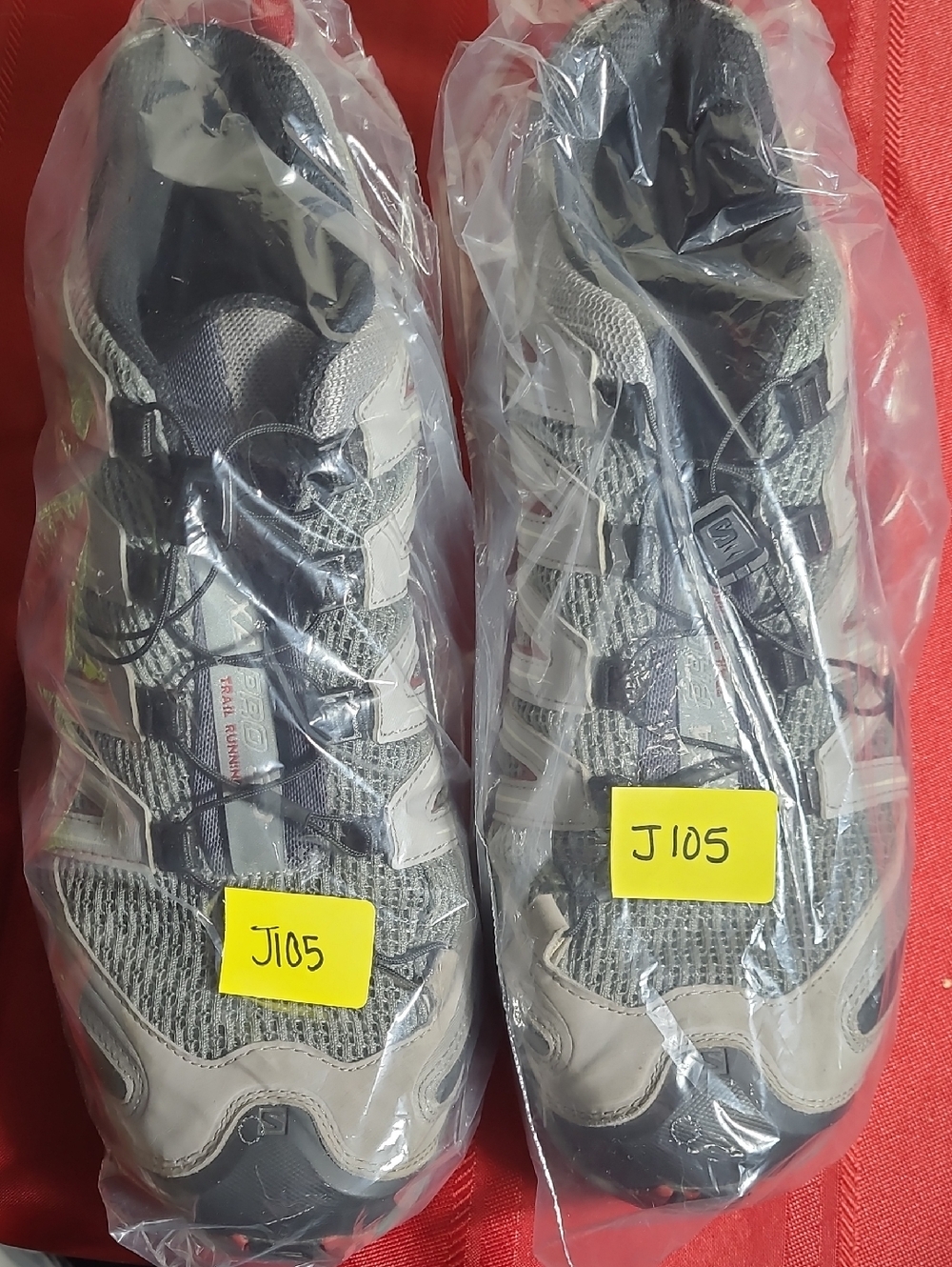 Salomon Gray Trail Shoes with Black and Red Details - Picture 13 of 13